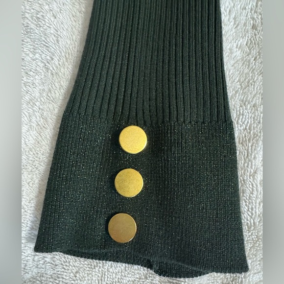 Express Ribbed Shine Button cuff crew neck sweater - Picture 2 of 6